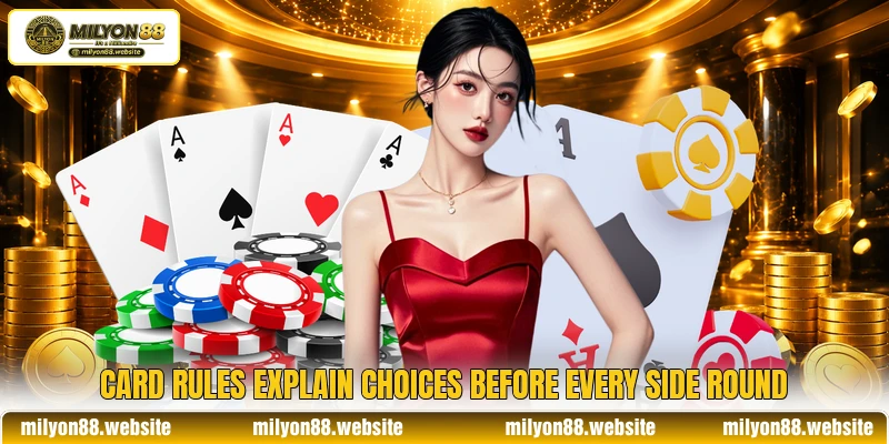 Card rules explain choices before every side round Card rules explain choices before every side round