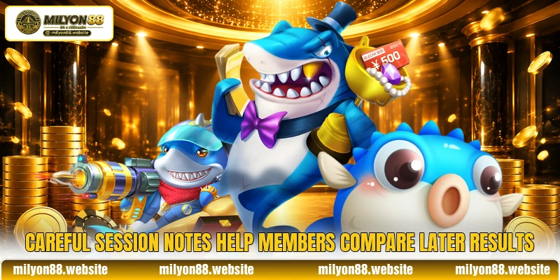 Careful session notes help members compare later results Careful session notes help members compare later results