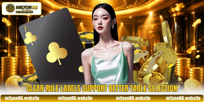 Clear rule labels support better table selection