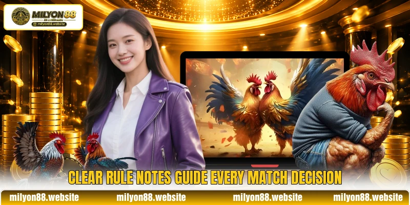 Clear rule notes guide every match decision