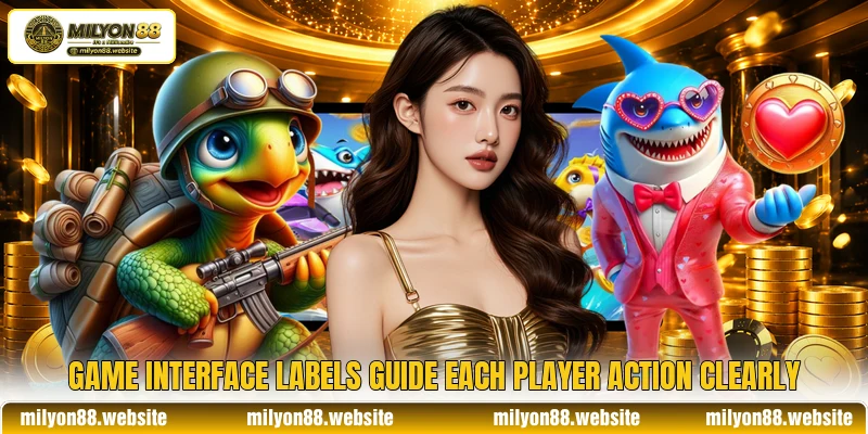Game interface labels guide each player action clearly Game interface labels guide each player action clearly