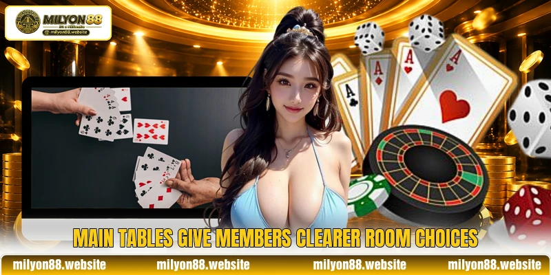Main tables give members clearer room choices