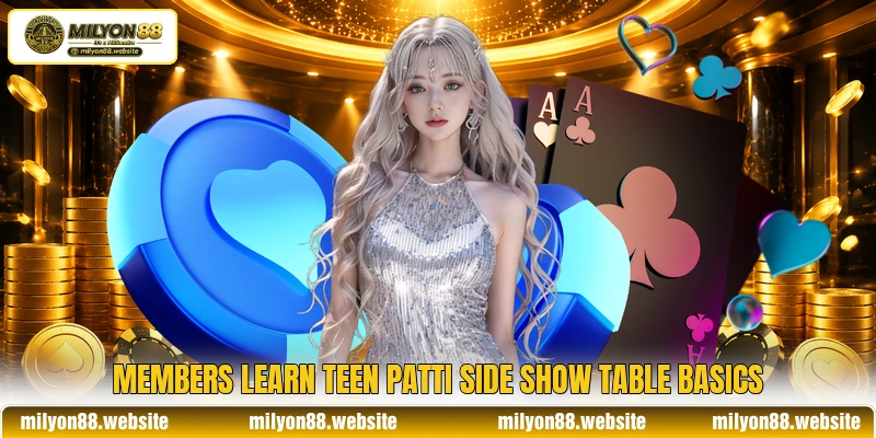 Members learn teen patti side show table basics