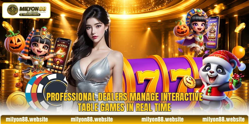 Professional dealers manage interactive table games in real time Professional dealers manage interactive table games in real time