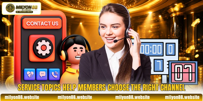 Service topics help members choose the right channel