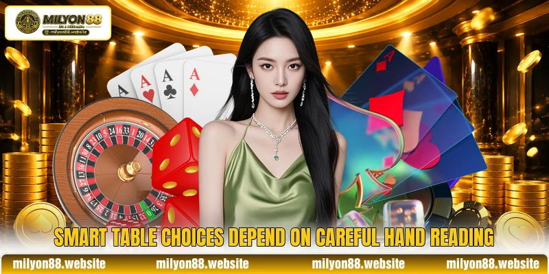 Smart table choices depend on careful hand reading Smart table choices depend on careful hand reading