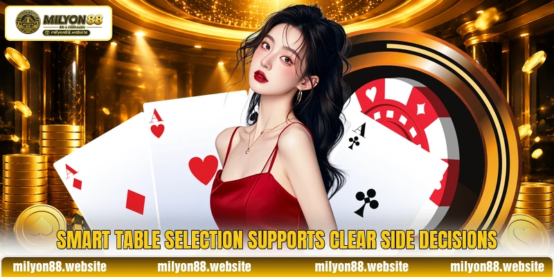 Smart table selection supports clear side decisions Smart table selection supports clear side decisions