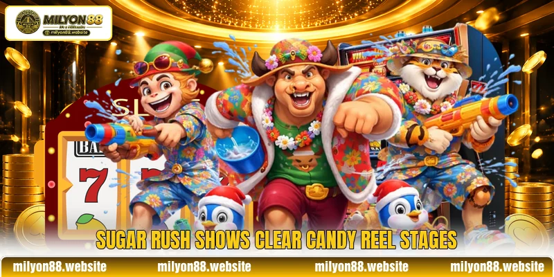 Sugar Rush shows clear candy reel stages