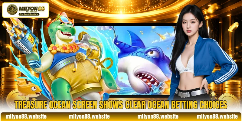 Treasure Ocean screen shows clear ocean betting choices Treasure Ocean screen shows clear ocean betting choices